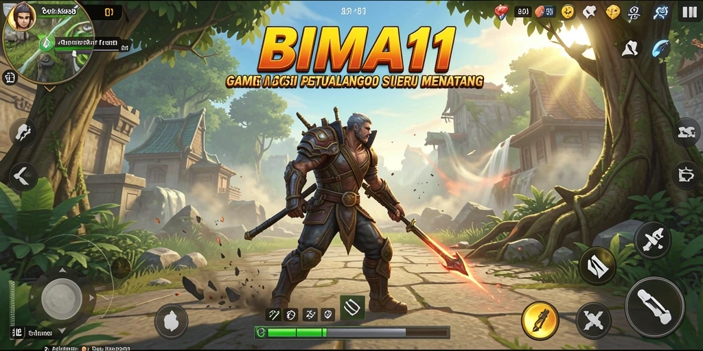 Screenshot gameplay BIMA11 menunjukkan aksi yang mendebarkan dan karakter yang dinamis.