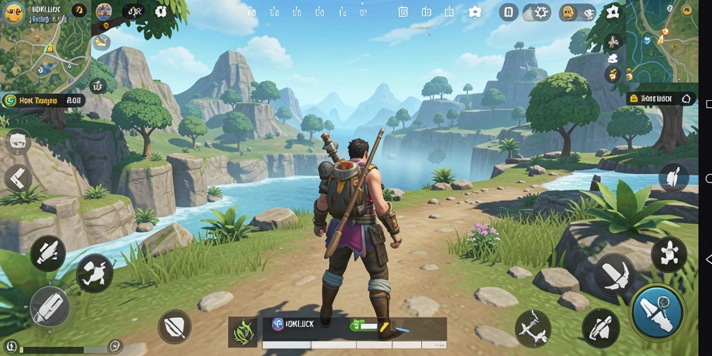 Screenshot menampilkan karakter menjelajahi dunia terbuka HOKILUCK.